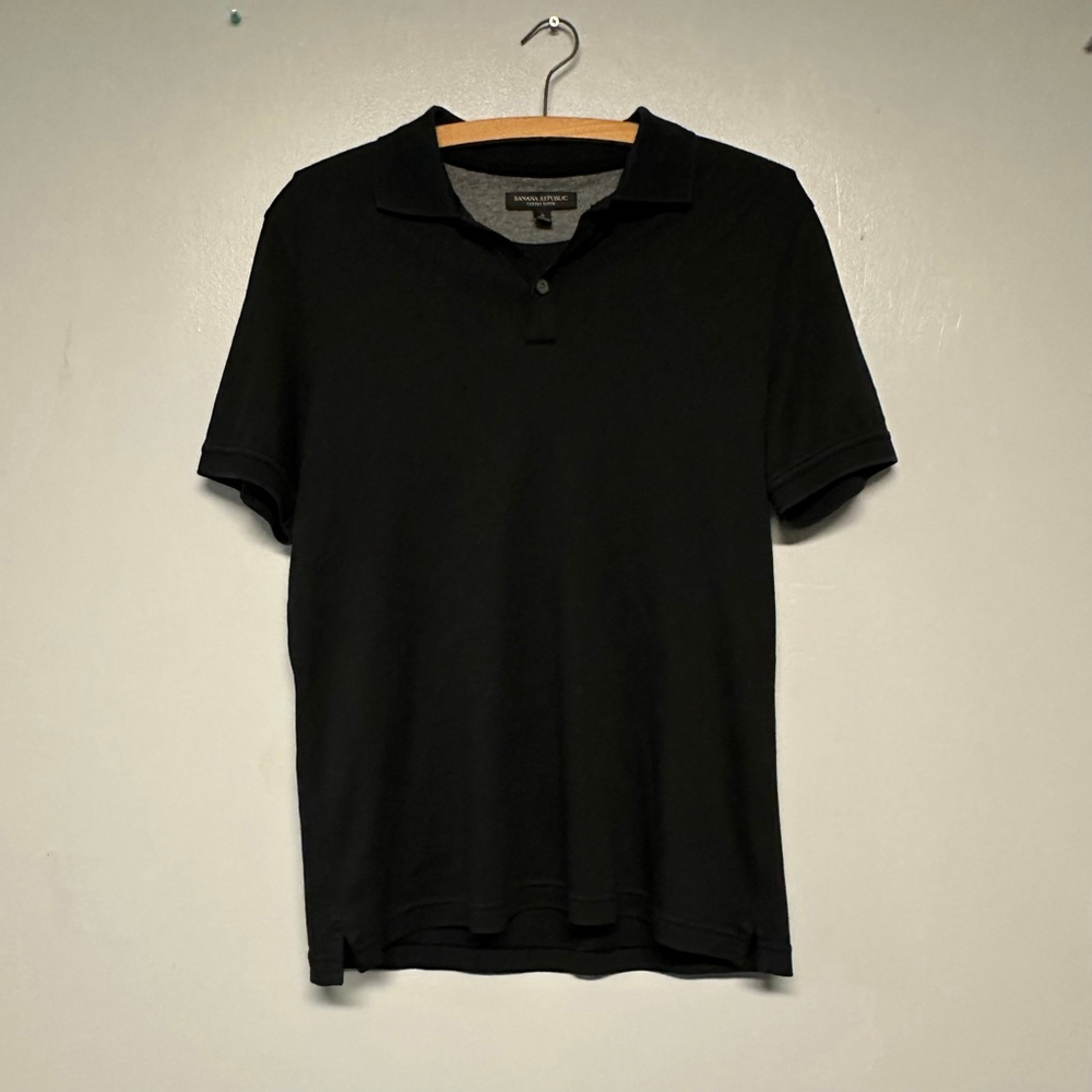 Men's Banana Republic Black Polo Shirt Size Small 100% cotton